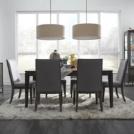 Rectangular Table and Upholstered Chair Set